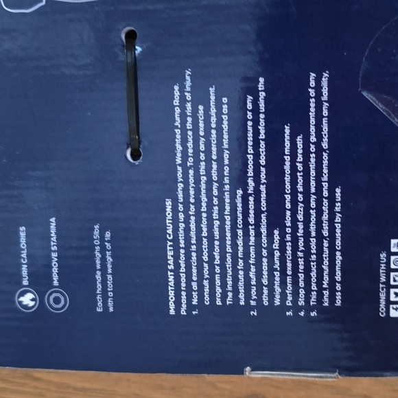 GAIAM BRAND 9 FOOT LONG 1 POUND BLUE & BLACK WEIGHTED JUMP ROPE - Picture 8 of 8